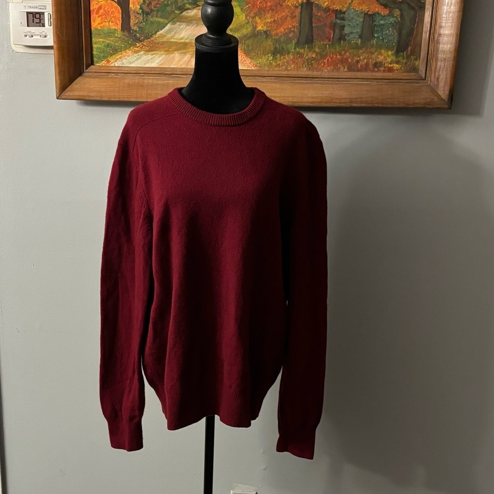 Banana Republic Men’s Merino Wool Blend Crew Neck Burgundy Sweater Size XL